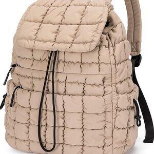 Quilted Tan Backpack